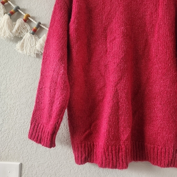 J. Crew Button Shoulder Alpaca Wool Knit Crewneck Pink Sweater Minimalist S - Picture 9 of 12